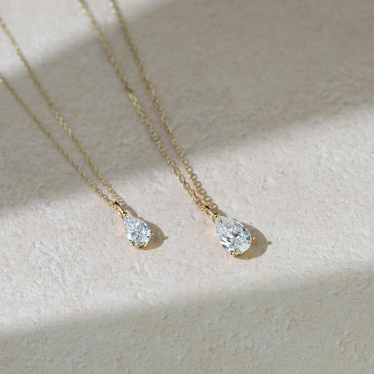 Own Me lab-grown diamond solitaire pendant necklace pear