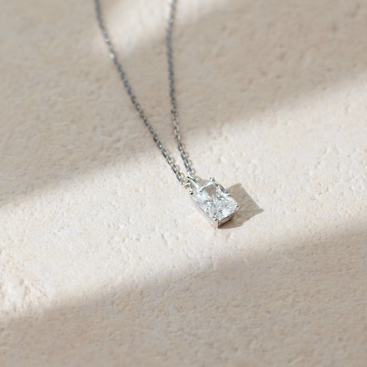 Own Me lab-grown diamond solitaire pendant necklace radiant