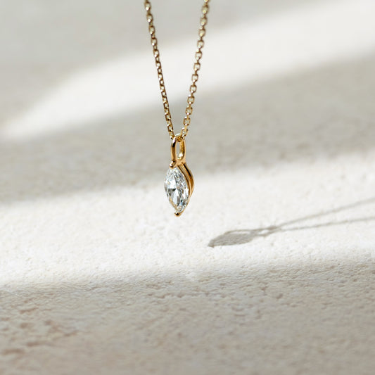 Own Me lab-grown diamond solitaire pendant necklace marquise