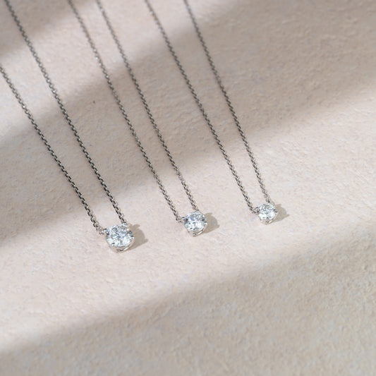Kiss Me lab-grown diamond solitaire pendant necklace round