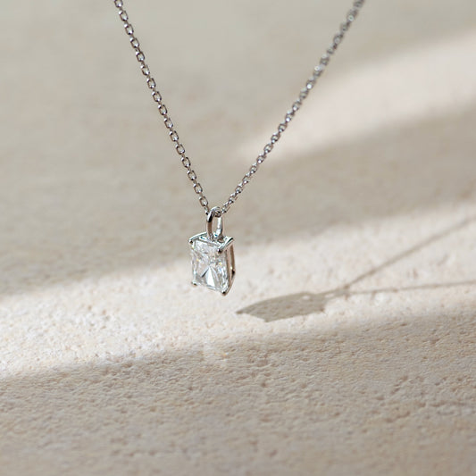 Own Me lab-grown diamond solitaire pendant necklace radiant