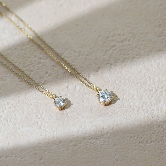 Own Me lab-grown diamond solitaire pendant necklace round
