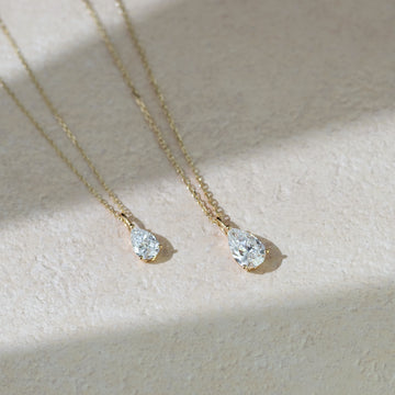 Own Me lab-grown diamond solitaire pendant necklace pear
