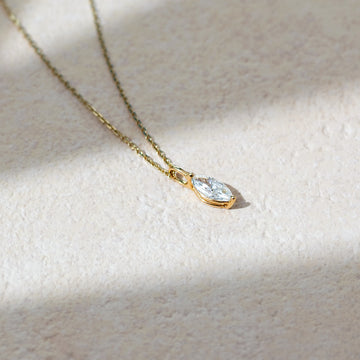 Own Me lab-grown diamond solitaire pendant necklace marquise