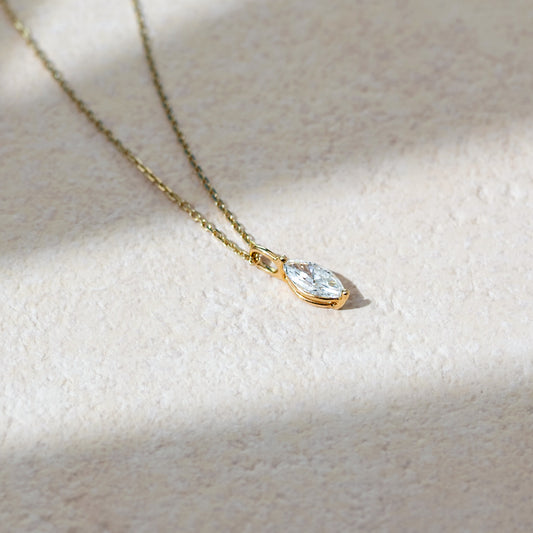 Own Me lab-grown diamond solitaire pendant necklace marquise
