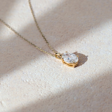 Own Me lab-grown diamond solitaire pendant necklace oval