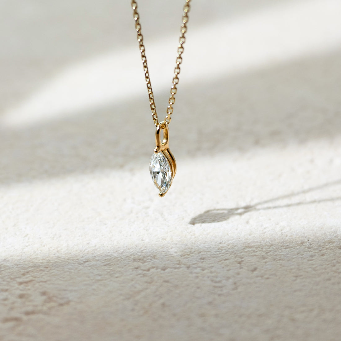 Own Me lab-grown diamond solitaire pendant necklace marquise