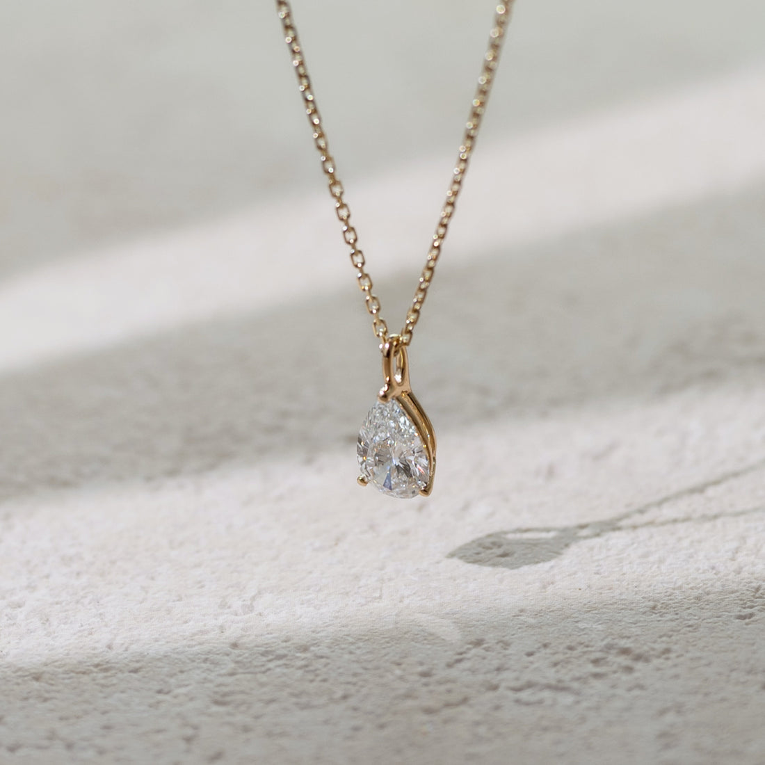 Own Me lab-grown diamond solitaire pendant necklace pear