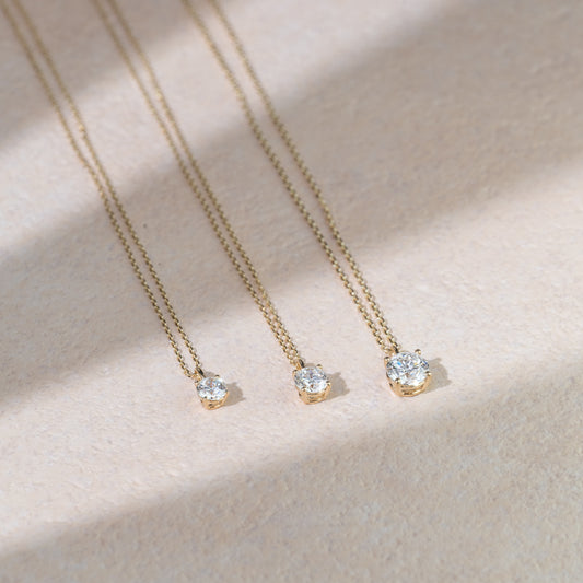 Own Me lab-grown diamond solitaire pendant necklace round