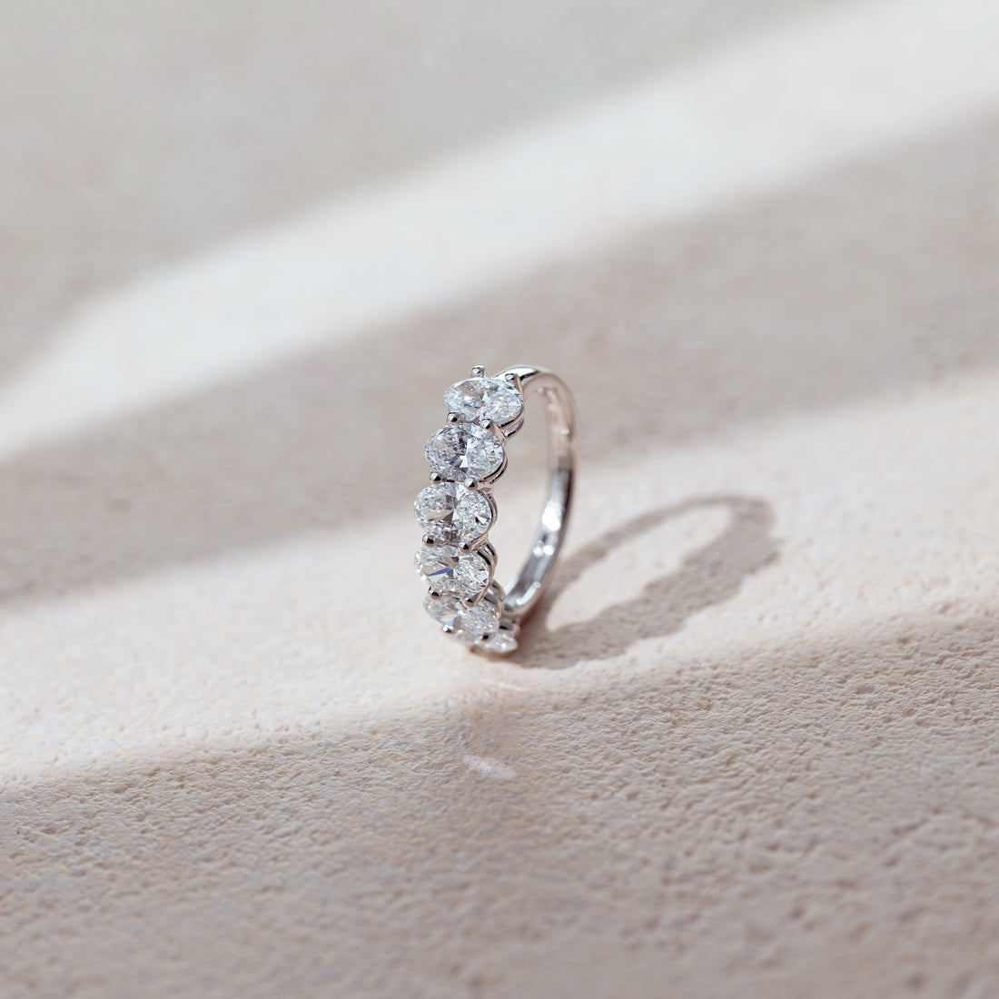 Shimmering Oval Lab-Grown Diamond Row Ring