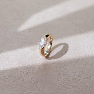 1ct TW Marquise Center Modern Lab-Grown Diamond Ring